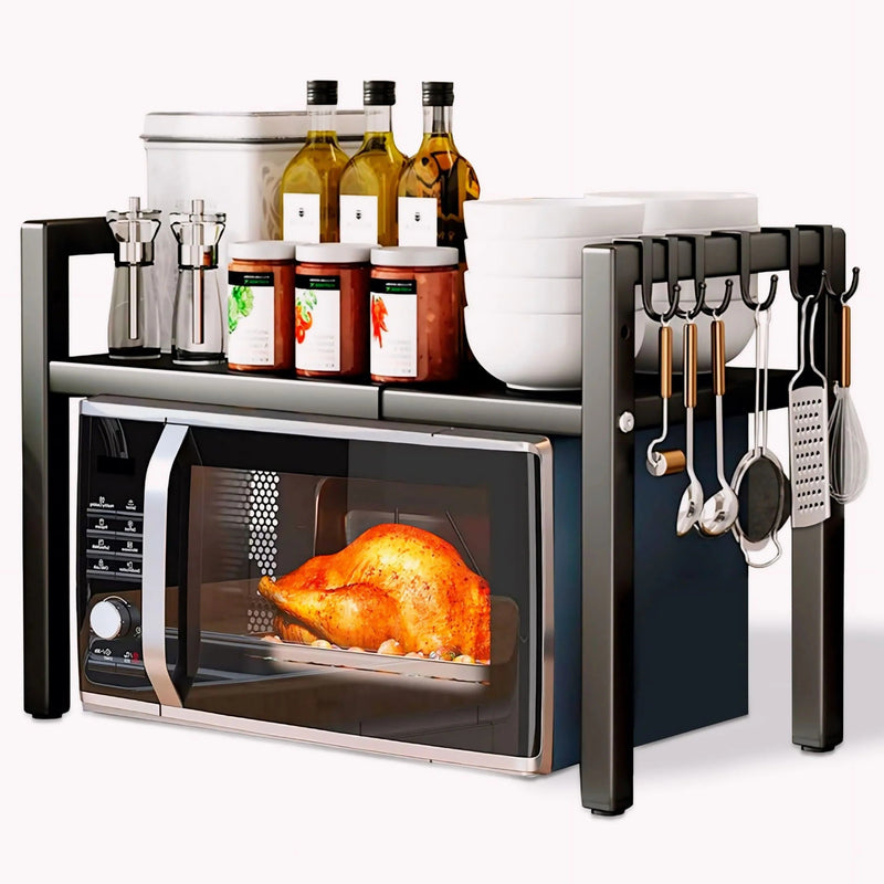 ShelfMax™ – Organizador Extensible de Microondas Resistente y Ajustable