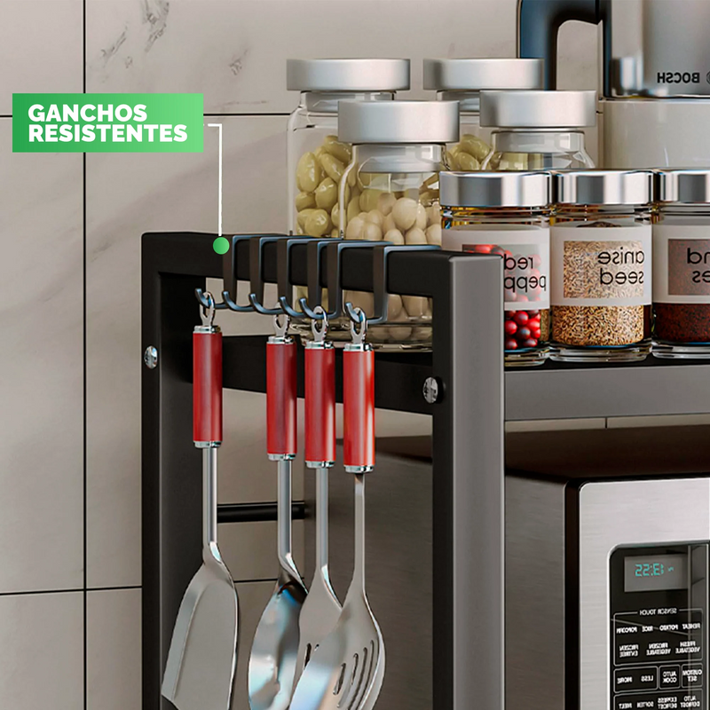 ShelfMax™ – Organizador Extensible de Microondas Resistente y Ajustable